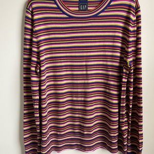 Women's Gap Colorful Striped Merino Sweater Tall XL READ